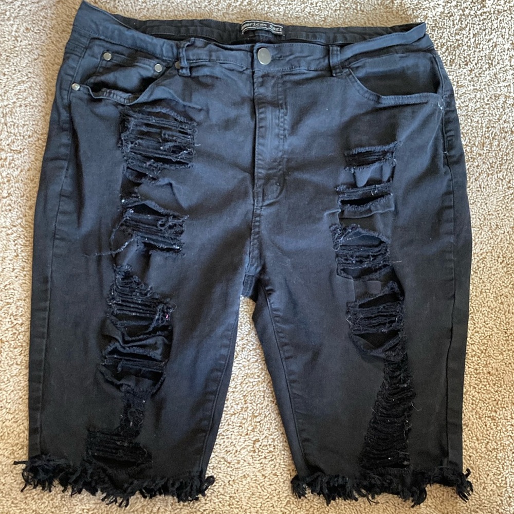 American Bazi distressed high waisted shorts